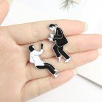 2pcs Famous Movie Enamel Pins Custom Black White Movie Role Brooches Bag Clothes Lapel Pin Badge Jewelry Gift For Fans Friends