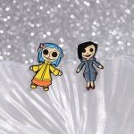 Ragdoll with button eyes Enamel Pins Custom Brooches Lapel Badges Cartoon Gothic Character Jewelry Gift for Kids Friends