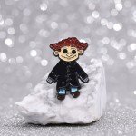Ragdoll with button eyes Enamel Pins Custom Brooches Lapel Badges Cartoon Gothic Character Jewelry Gift for Kids Friends