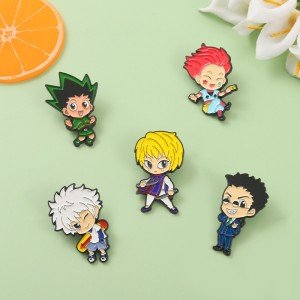 Hunters Enamel Pin Custom GON Killua Kurapika Leorio Hisoka Brooch Lapel Badge Anime Jewelry Gift for Fans