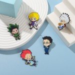 Hunters Enamel Pin Custom GON Killua Kurapika Leorio Hisoka Brooch Lapel Badge Anime Jewelry Gift for Fans