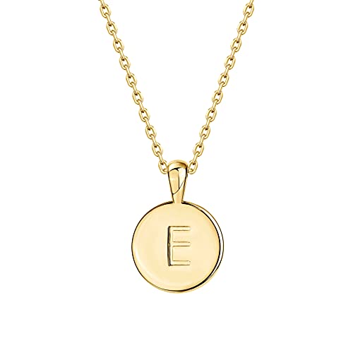 PAVOI 14K Yellow Gold Plated Letter Necklace for Women | Gold Initial Necklace for Girls | Letter E