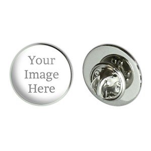 Graphics and More Personalized Small Round Lapel Hat Pin Tie Tack .75"| Customize With Your Own Image