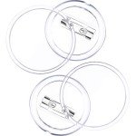 50 Pack Acrylic Button Pins Badge Clear Button Pins Custom Button Pins Kit Blank Button Pins Bulk Photo Buttons Make Your Own Buttons Pins for DIY Craft Supplies(1.5 Inch)
