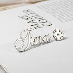 Personalized Custom Name Brooch Pin Customized Collar Jewelry Steamer needle 3 Colors Brooches for Women