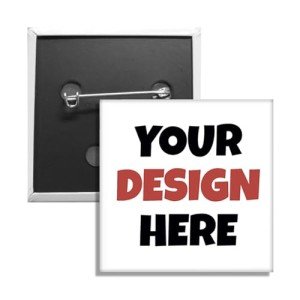 Custom Square Buttons, Customized Square Button Pins, Design Your Own Personalized Pinback Button Badges (1.5" - Small, 1-Pack)