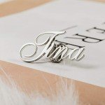 Personalized Custom Name Brooch Pin Customized Collar Jewelry Steamer needle 3 Colors Brooches for Women