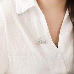 Personalized Custom Name Brooch Pin Customized Collar Jewelry Steamer needle 3 Colors Brooches for Women