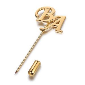 Personalized Name Brooch Pins for Women Men Suit Hats Lapel Pins for Men Women with Monogram Initial Letters Custom Birthday Wedding Brooch Pins Christmas Gifts for Boyfriend Girlfriend