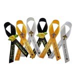 20 Personalized Memorial Service Ribbon Pins for Funeral Celebration of Life Name & Dates - Custom Made Assembled Awareness