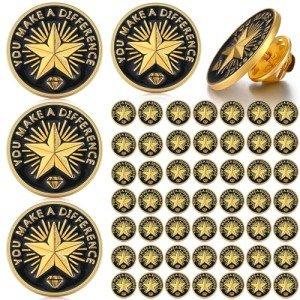 Ceenna 50 Pcs Employee of The Month Lapel Pin Employee Star Recognition Pins Employee Enamel Pins Gold Plated Enamel Employee Pin Performance Reward Pin (Make A Difference)