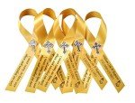 20 Personalized Memorial Service Ribbon Pins for Funeral Celebration of Life Name & Dates - Custom Made Assembled Awareness