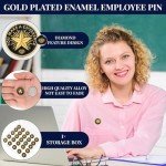 Ceenna 50 Pcs Employee of The Month Lapel Pin Employee Star Recognition Pins Employee Enamel Pins Gold Plated Enamel Employee Pin Performance Reward Pin (Make A Difference)