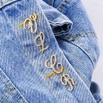 Initial Letter Brooch Pin Small Lapel Pin Tie Tack Name Personalized Gifts for Women Men Gold A