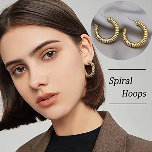 Gold Hoop Earrings Set - Hearts, Pearls, Hypoallergenic