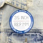 Custom Round Pinback Buttons, Design Your Own Customized 3.5 inch Button Pin