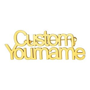 Custom4U Custom 2 Name Lapel Pins Gold Plated Layered Brooch Pin Customized for Women
