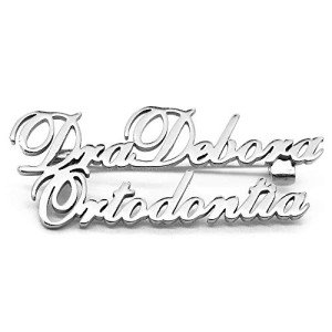 Personalized Initial 2 Name Brooches Pin Custom Alphabet Monogram Lapel Pin Women Badge Banquet Accessories (Silver)