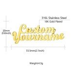 Custom4U Custom 2 Name Lapel Pins Gold Plated Layered Brooch Pin Customized for Women