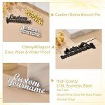 Custom4U Custom 2 Name Lapel Pins Gold Plated Layered Brooch Pin Customized for Women