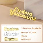 Custom4U Custom 2 Name Lapel Pins Gold Plated Layered Brooch Pin Customized for Women