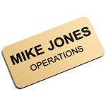 Providence Engraving Badges- Durable Personalized Acrylic Name Tag with 3 Lines of Custom Text and Pin Backing, 1.5" x 3"