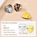 Custom4U Customized Photo Brooch Pin Heart Picture Pins Personalized Wedding Bouquet Charm Memorial Boutonniere Pin Memorial Gift for Women Men