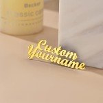Custom4U Custom 2 Name Lapel Pins Gold Plated Layered Brooch Pin Customized for Women