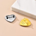 Custom4U Customized Photo Brooch Pin Heart Picture Pins Personalized Wedding Bouquet Charm Memorial Boutonniere Pin Memorial Gift for Women Men