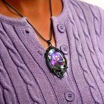 Vintage Purple Rose Necklace Gothic Pendant Fashion Jewelry Women Men Gift New
