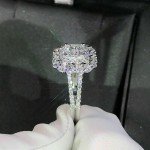 Gorgeous 925 Silver Plated Rings Women Jewelry White Glass Ring 6-10 Simulated