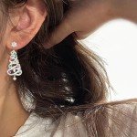 Women's 925 Silver Crystal Christmas Tree Earrings Drop Dangle Jewelry Xmas 2024