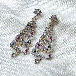 Women's 925 Silver Crystal Christmas Tree Earrings Drop Dangle Jewelry Xmas 2024