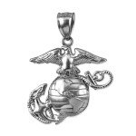 Gold US Marine Corps USMC Charm Pendant (2 sizes) - Military Jewelry