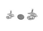 Gold US Marine Corps USMC Charm Pendant (2 sizes) - Military Jewelry