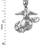 Gold US Marine Corps USMC Charm Pendant (2 sizes) - Military Jewelry