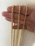 Mens 14K Gold Plated Real Solid 925 Silver Rope Chain MADE IN ITALY 20-30" 3-5mm