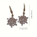 Fashion Shiny Rhinestone Snowflake Shaped Pendant Earrings Jewelry Women Gift