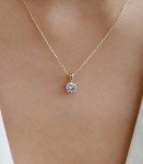 Women's Necklace Drop Pendant Chain Gold Plated Cubic ZIrconia Fashion Jewelry