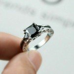 Women Silver Plated Rings Jewelry Black Sapphire Elegant Gift Sz 5-11 Simulated 