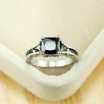 Women Silver Plated Rings Jewelry Black Sapphire Elegant Gift Sz 5-11 Simulated 