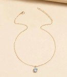 Women's Necklace Drop Pendant Chain Gold Plated Cubic ZIrconia Fashion Jewelry