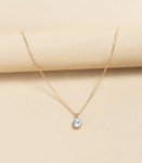 Women's Necklace Drop Pendant Chain Gold Plated Cubic ZIrconia Fashion Jewelry