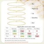 5 Pcs Gold Chain Bracelets Stack for Women Trendy, Dainty 14K Gold Plated Lip Bracelet Adjustable, Thin Dot Link Stackable Bracelets Set for Women
