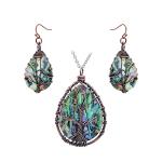 Tree of Life Abalone Shell Jewelry Set
