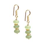 Light Sage Green Prehnite Beaded Dangling Earrings