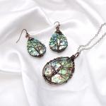 Tree of Life Abalone Shell Jewelry Set