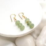 Light Sage Green Prehnite Beaded Dangling Earrings