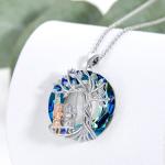Sisters Pendant Necklace with 19" Chain, Blue