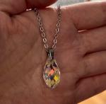Silver Necklace with Austrian Crystal Teardrop Pendant